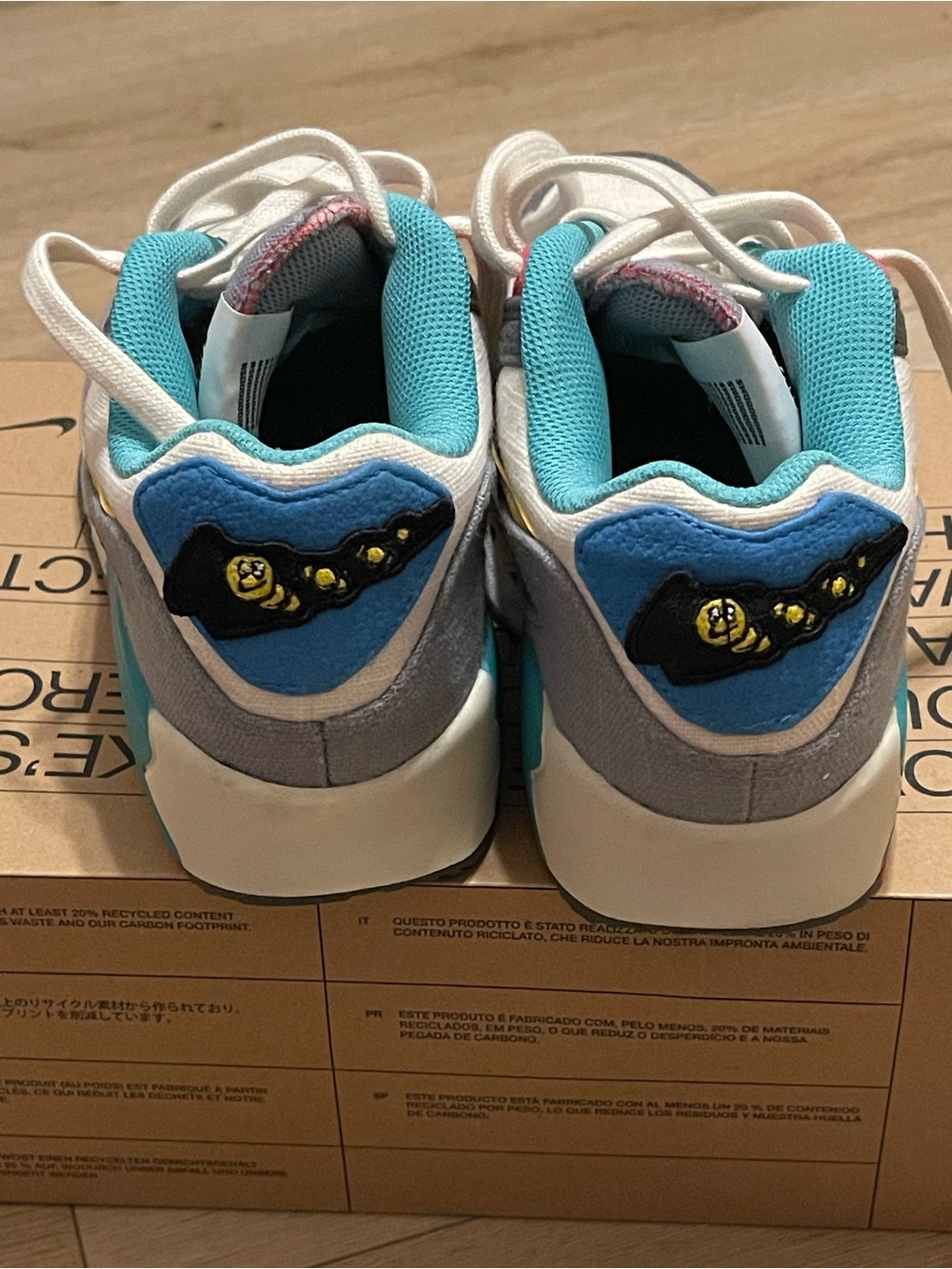 Nike Kids Air Max-Style Sneakers in Yellow, Blue & Gray - Picture 4 of 9